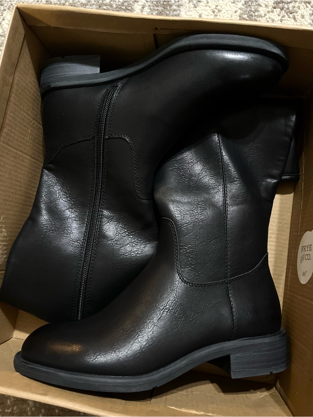 Frye and Co. Charlize Stacked Heel Riding Boots in Black